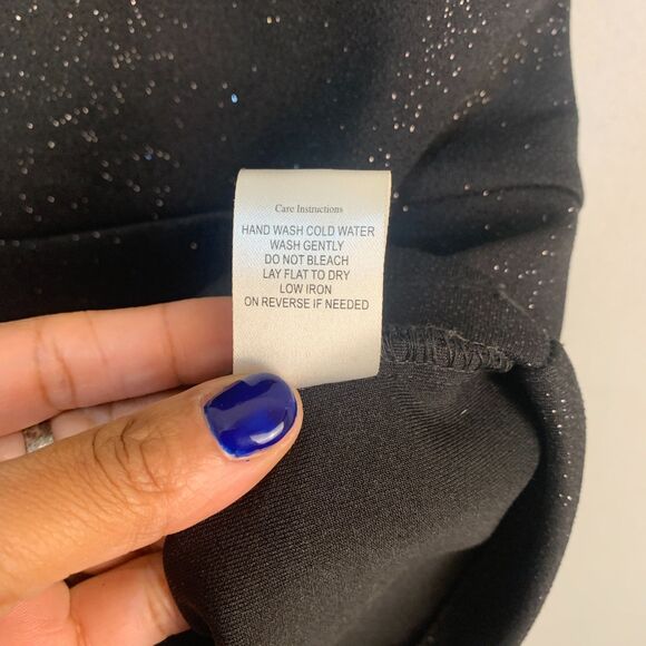 Emerald Sundae Black Glitter Lace Inset Strappy Bodycon Cocktail Dress Medium - Picture 5 of 10